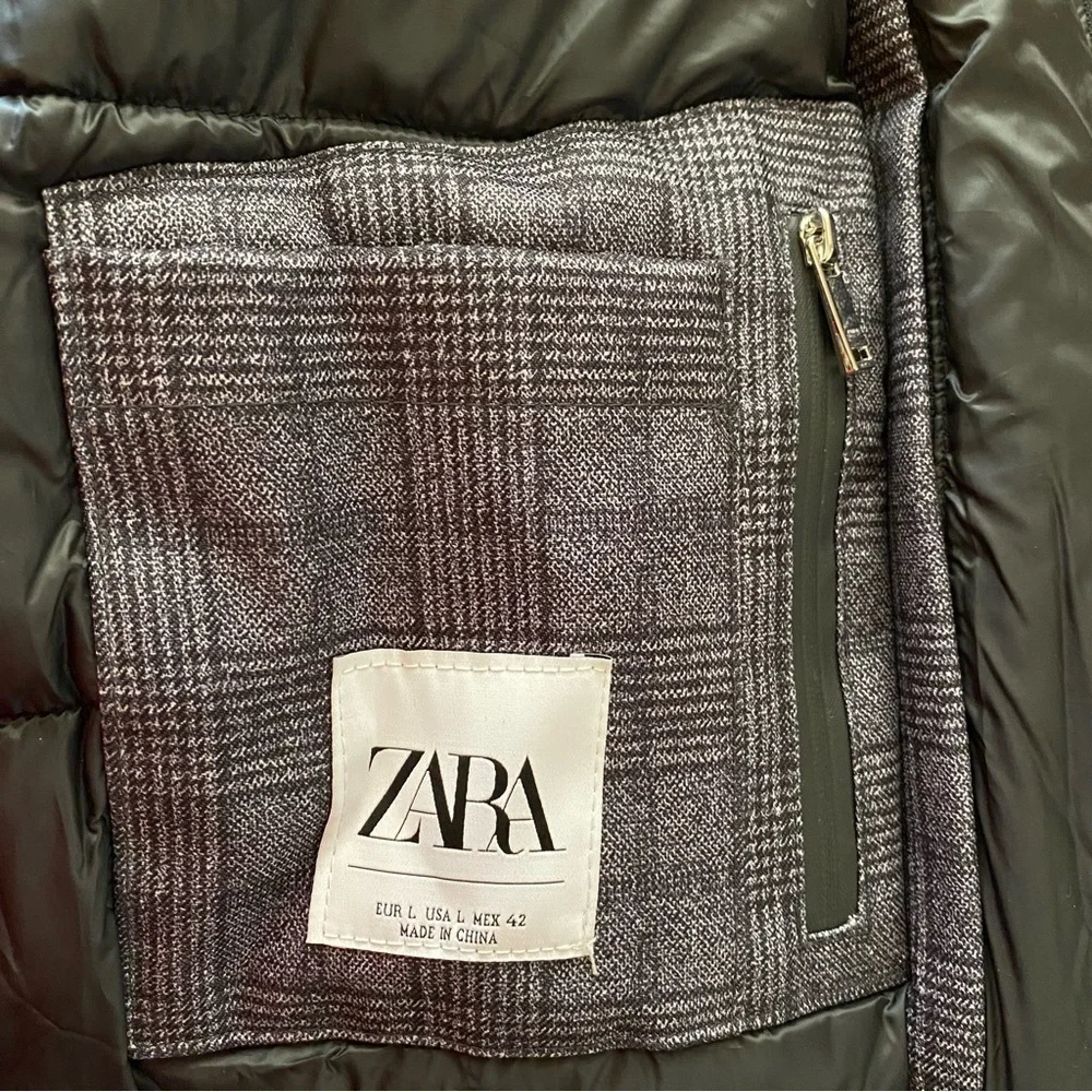 Zara Removable Collar Coat Plaid Size Large